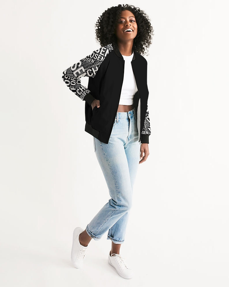 Chosen Not Forsaken Womens Christian Bomber Jacket - Front Side