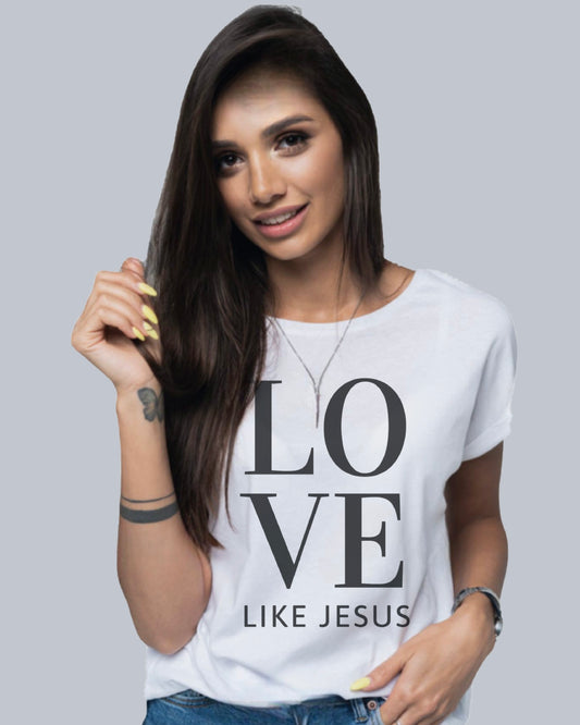 Love Like Jesus Tshirt - White, Christian T-shirt